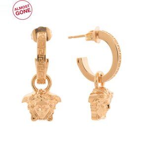 VERSACE Gold Made In Italy Medusa Hoop Earrings
